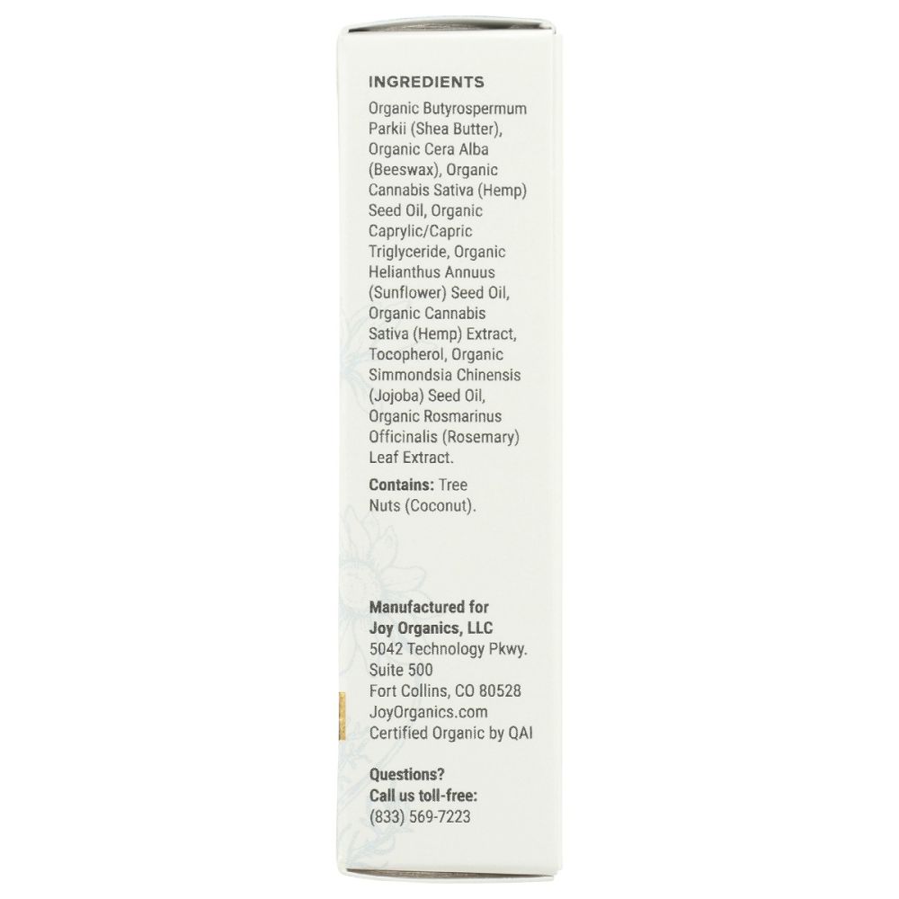 JOY ORGANICS: Organic CBD Salve Stick Unscented, 0.5 oz